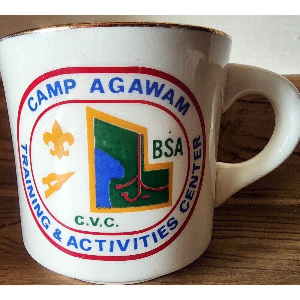 Vintage Boy Scouts of America Camp Agawam Training & Activities CVC Mug Cup BSA